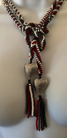 Sep 29 - Just finished! 3-color adjustable lariat. VERY long. Sep 29 - Just finished! 3-color adjustable lariat. VERY long.